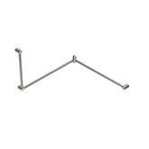 Mecca Care 32mm Dda Nero Toilet Nero Grab Rail Set 90 Degree 600X1065X1025mm - Brushed Nickel